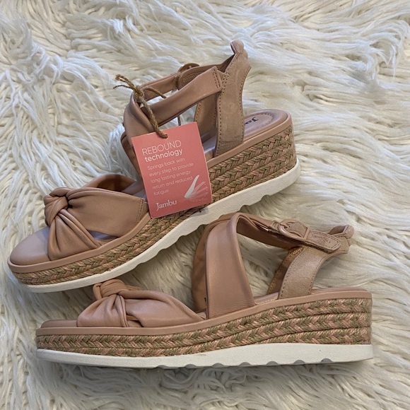 Jambu Shoes - Jambu Women's Blush Wedge Sandals leather upper size 8M brand new